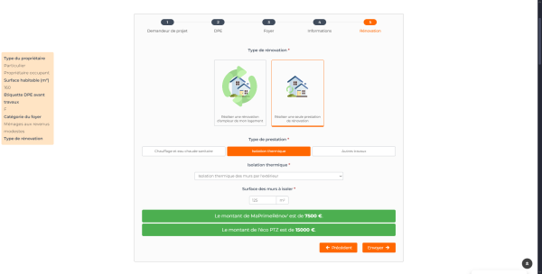 Développement d'un plugin WordPress d'un calculateur aides énergétiques + intégration API